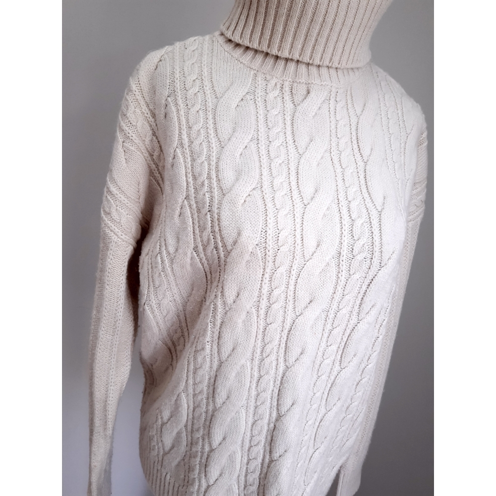 Rachel Zoe | Ivory Cable Knit Turtleneck Sweater - Picture 2 of 2